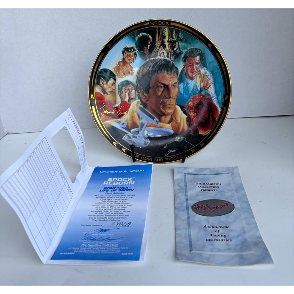 Vintage 1997 Hamilton Collection Star Trek Spock Reborn Plate #2402A COA